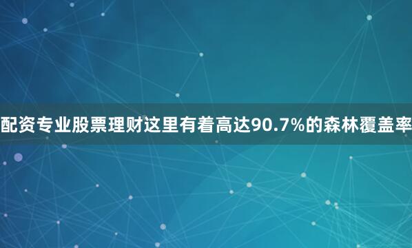 配资专业股票理财这里有着高达90.7%的森林覆盖率