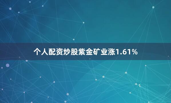 个人配资炒股紫金矿业涨1.61%